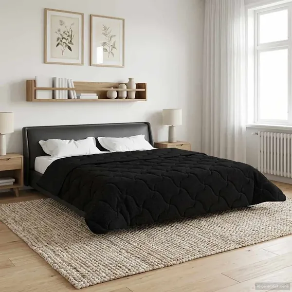Duvet complet toute l'année Matelassé Noir 220 x 240 cm