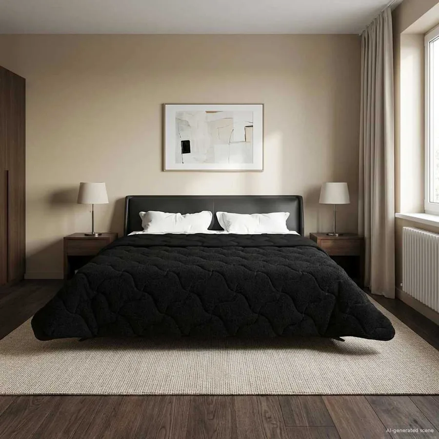 Duvet complet toute l'année Matelassé Noir 220 x 240 cm - 4