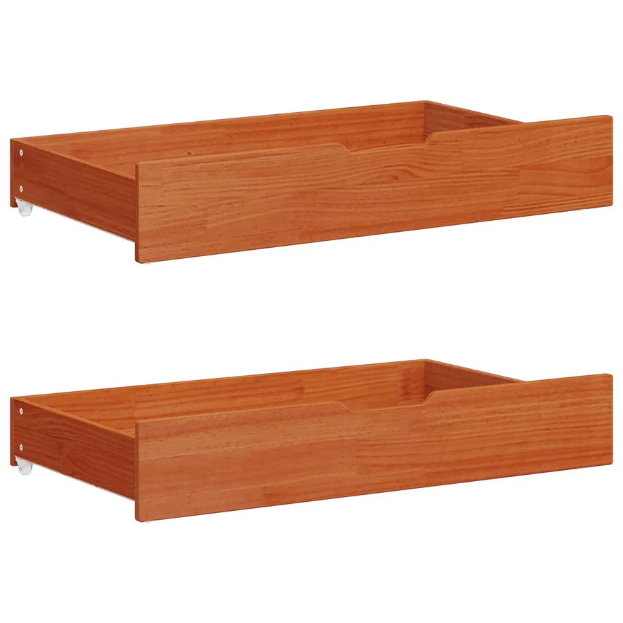 Cadre de lit avec tiroir Cire marron Bois de Pin Massif - 4