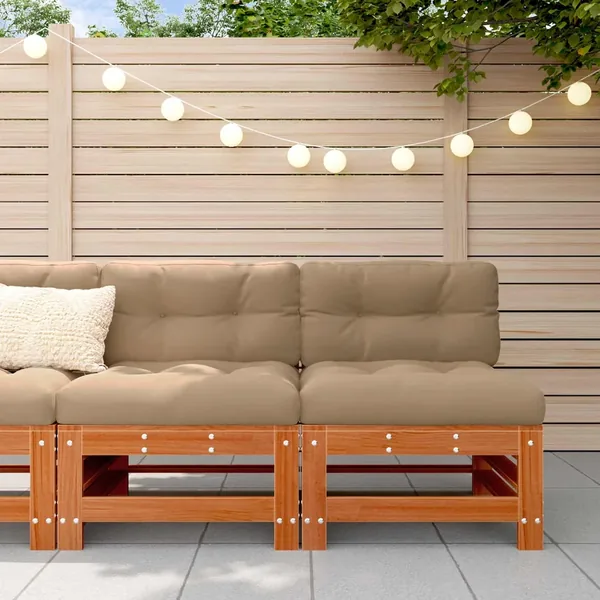 Sofa de jardin milieu Pin massif Brun Ciré