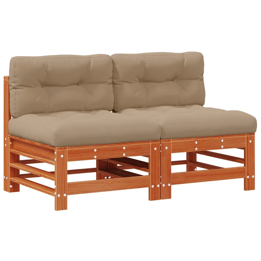 Sofa de jardin milieu Pin massif Brun Ciré - 2