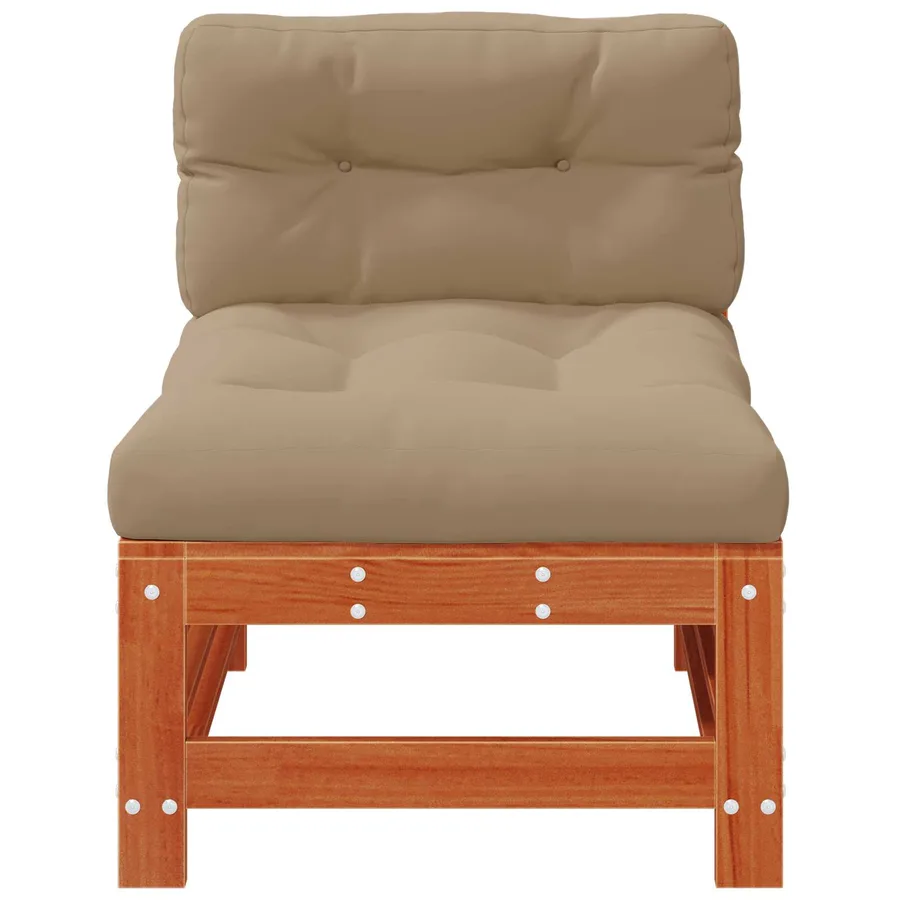 Sofa de jardin milieu Pin massif Brun Ciré - 5