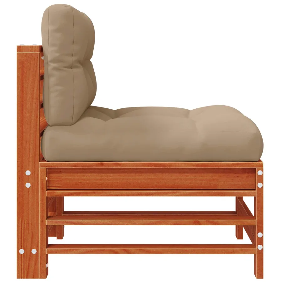 Sofa de jardin milieu Pin massif Brun Ciré - 6