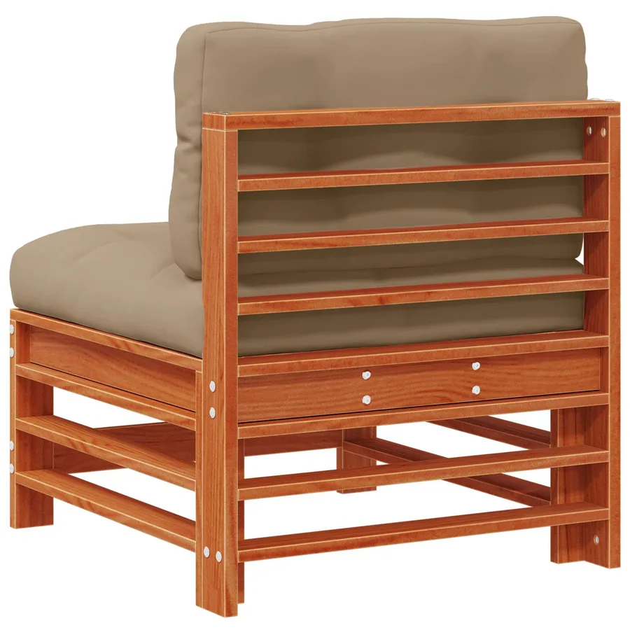 Sofa de jardin milieu Pin massif Brun Ciré - 7