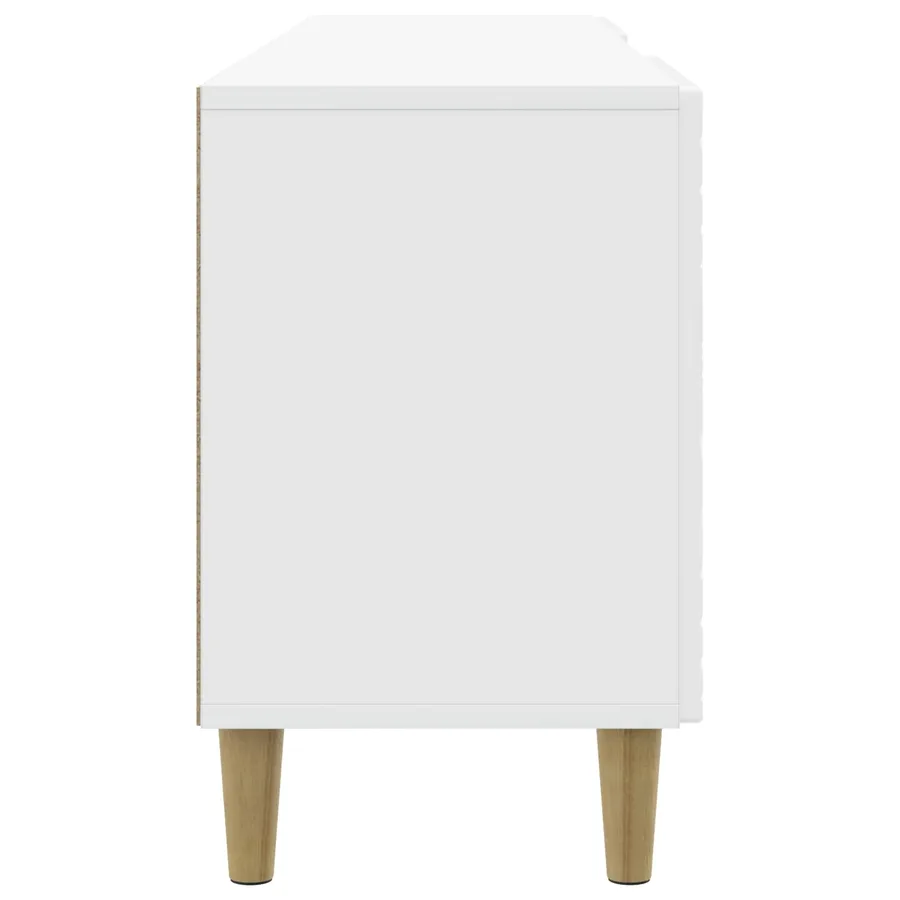 Meuble TV 99 x 34,5 x 50 cm Blanc brillant Bois d'ingénierie - 6