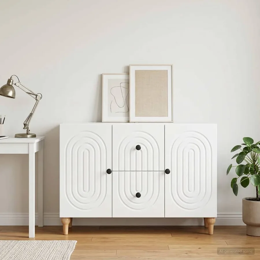 Meuble TV avec tiroir Blanc 89 x 34,5 x 60 cm Bois d'ingénierie