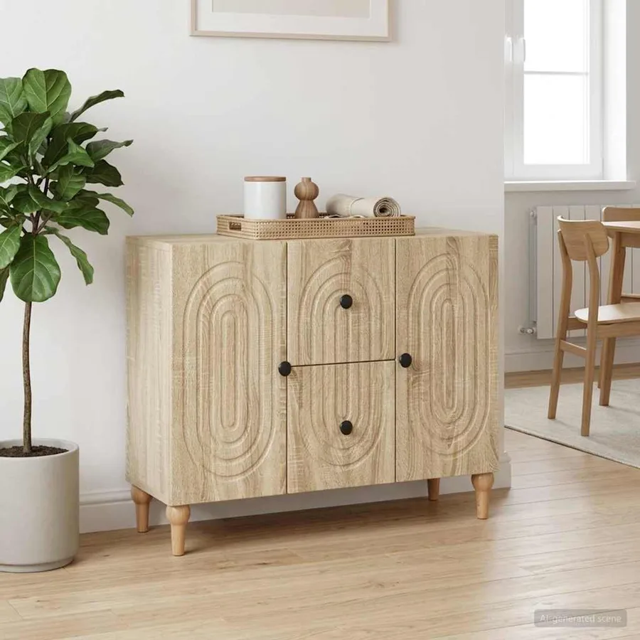 Meuble TV Chêne Sonoma 89 x 34,5 x 60 cm Bois d'ingénierie - 4