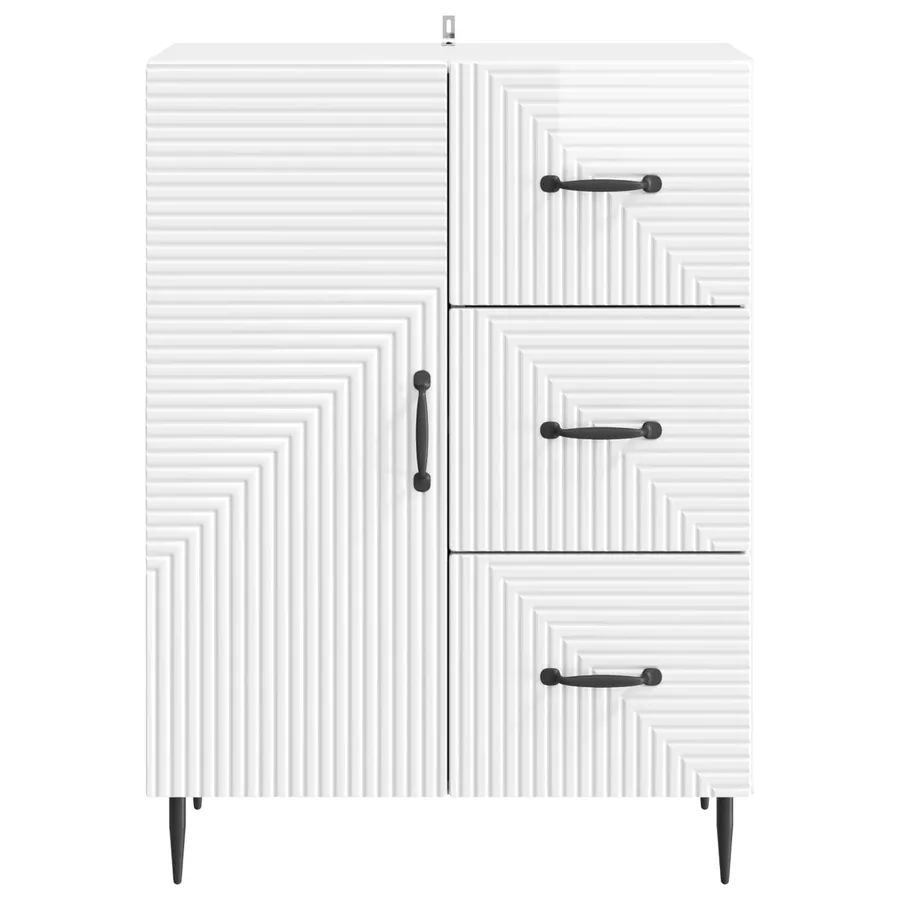 Buffet Blanc brillant 66 x 34,5 x 89,5 cm Bois d'ingénierie - 6