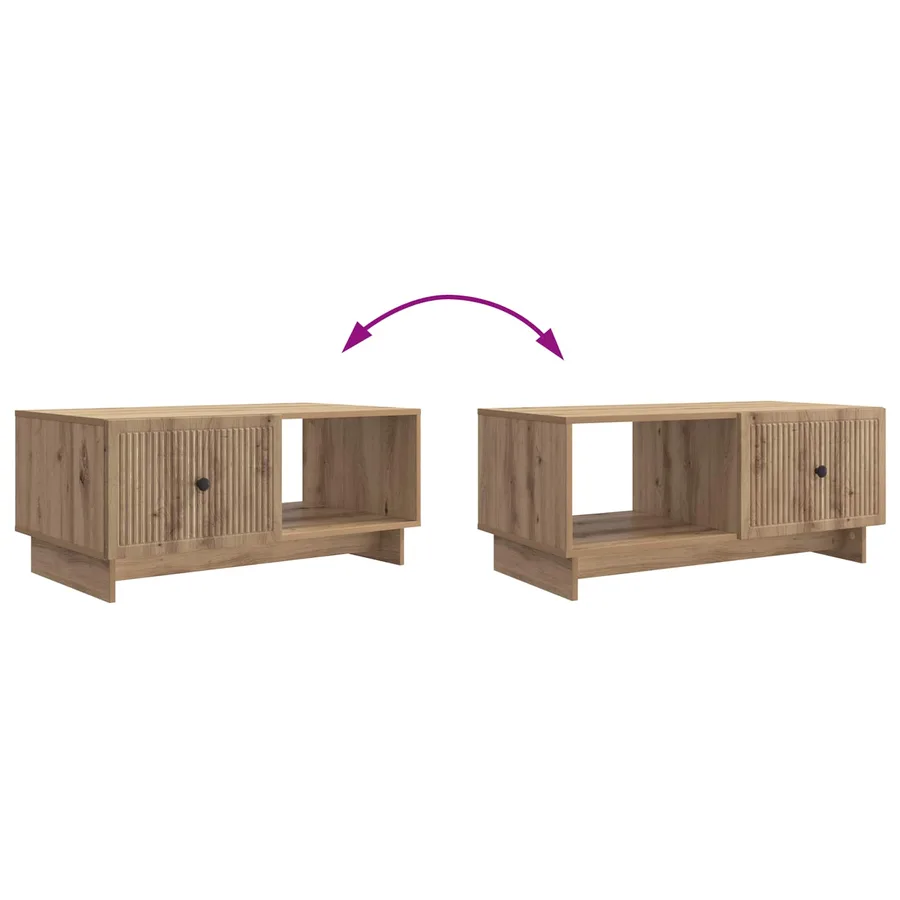 Table basse Chêne artisanal 90 x 50 x 40 cm Bois d'ingénierie - 10