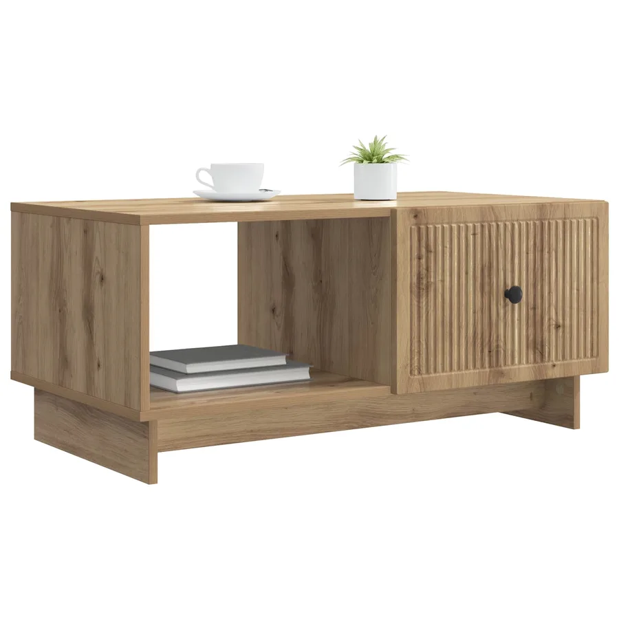 Table basse Chêne artisanal 90 x 50 x 40 cm Bois d'ingénierie - 3