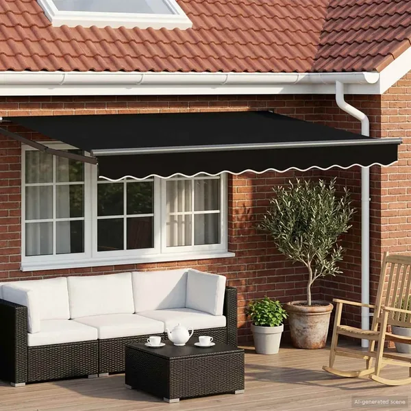 Auvent rétractable électrique Noir 3,5 x 2,5 m