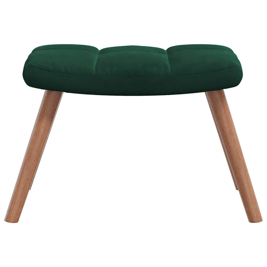 Chaise à bascule avec repose-pied Vert foncé Velours - 5