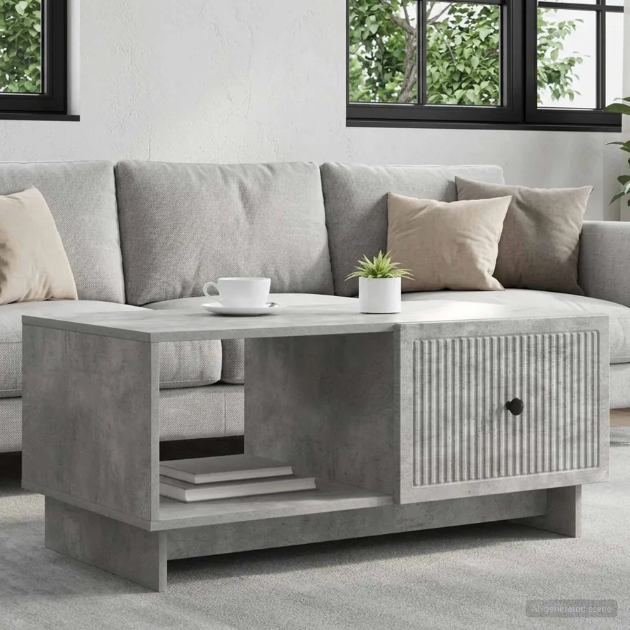 Table basse Gris béton 90 x 50 x 40 cm Bois d'ingénierie