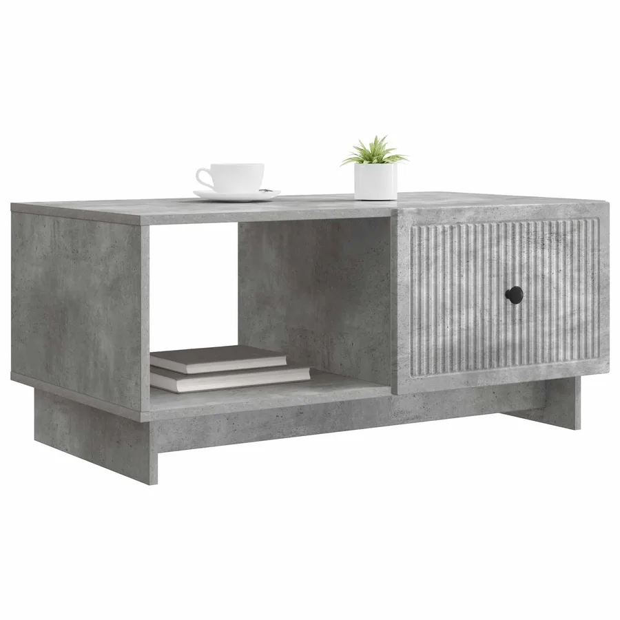 Table basse Gris béton 90 x 50 x 40 cm Bois d'ingénierie - 3