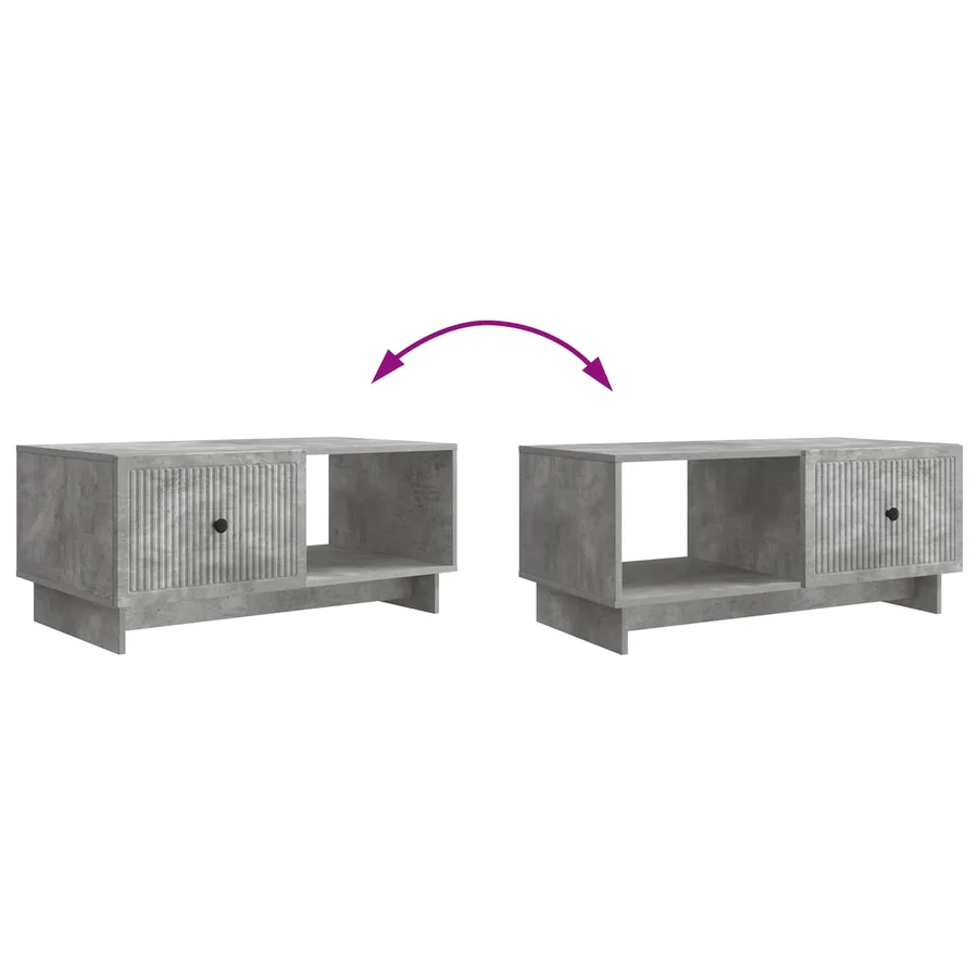 Table basse Gris béton 90 x 50 x 40 cm Bois d'ingénierie - 8