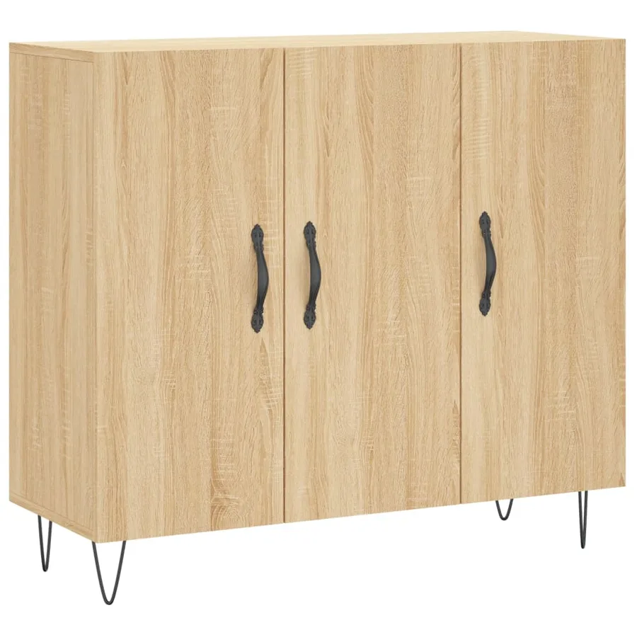 Buffet chêne sonoma 90x34x80 cm bois d'ingénierie - 2