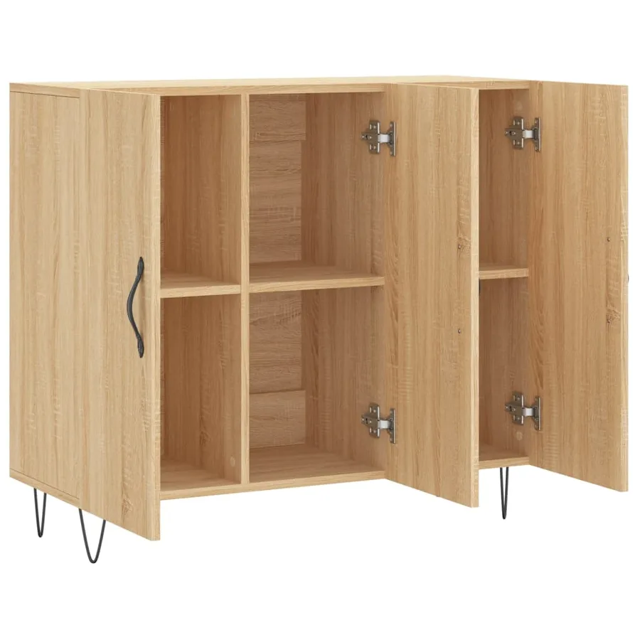 Buffet chêne sonoma 90x34x80 cm bois d'ingénierie - 5
