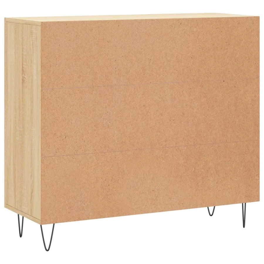 Buffet chêne sonoma 90x34x80 cm bois d'ingénierie - 8