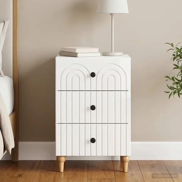 Cabinet de chevet avec tiroir Blanc brillant 43 x 41 x 66,5 cm