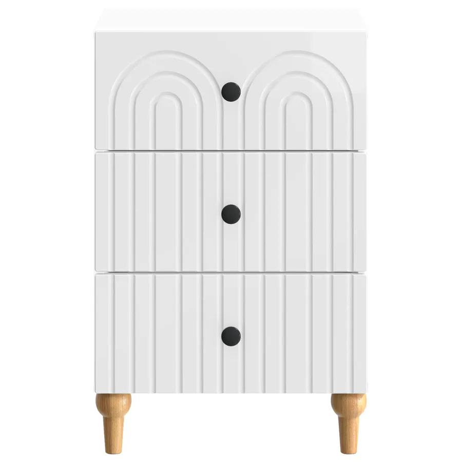 Cabinet de chevet avec tiroir Blanc brillant 43 x 41 x 66,5 cm - 5