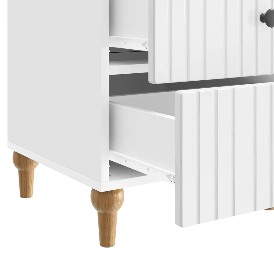 Cabinet de chevet avec tiroir Blanc brillant 43 x 41 x 66,5 cm - 9