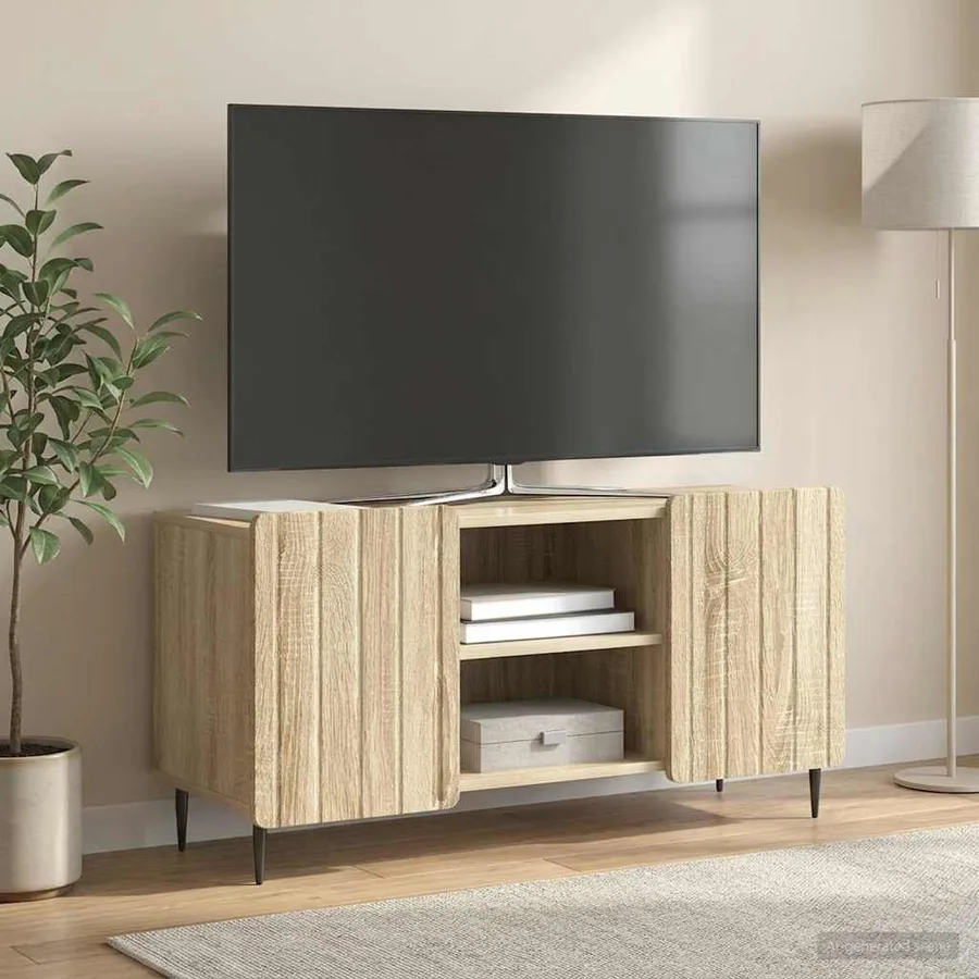 Meuble TV Chêne Sonoma 102 x 34,5 x 52 cm Bois d'ingénierie - 4