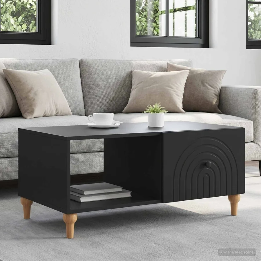 Table basse Noir 90 x 50 x 40 cm Bois d'ingénierie