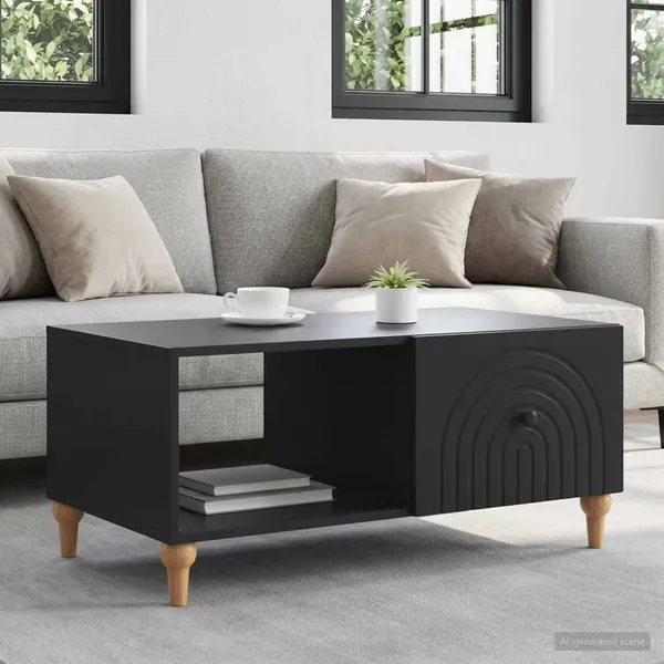 Table basse Noir 90 x 50 x 40 cm Bois d'ingénierie
