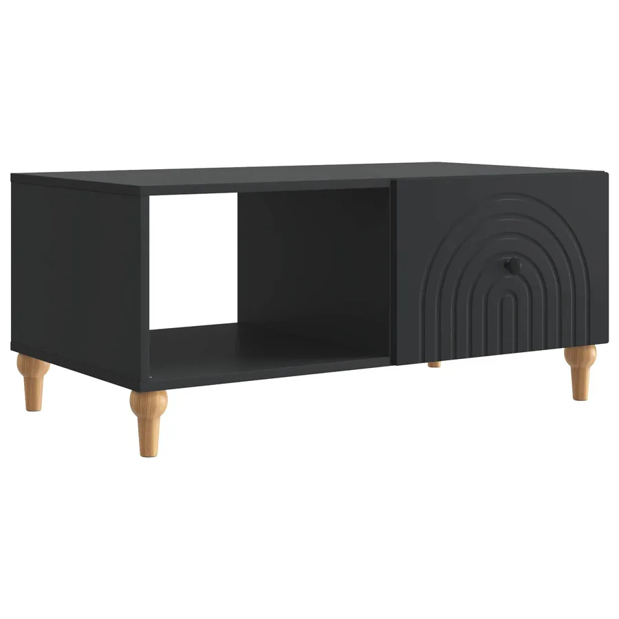 Table basse Noir 90 x 50 x 40 cm Bois d'ingénierie - 2