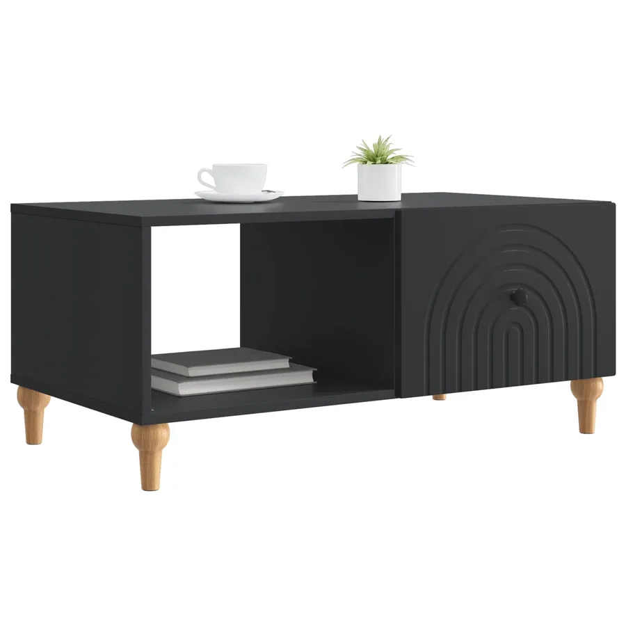 Table basse Noir 90 x 50 x 40 cm Bois d'ingénierie - 3
