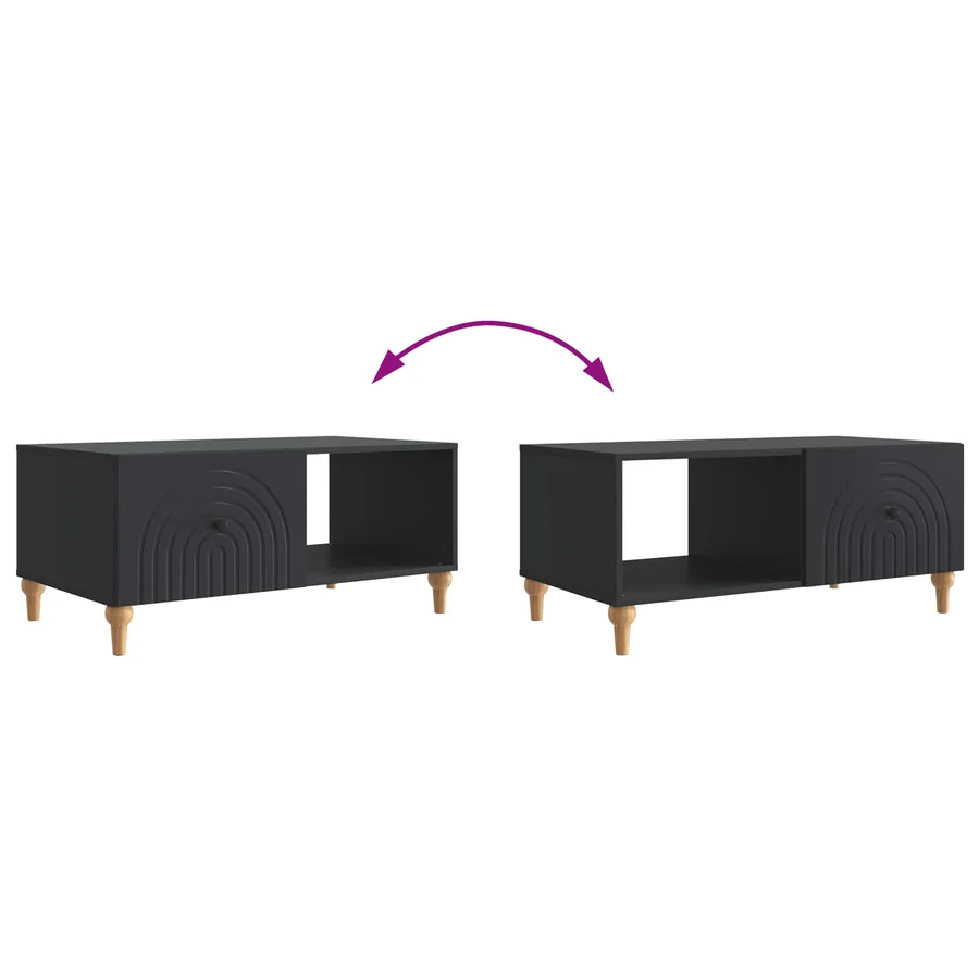 Table basse Noir 90 x 50 x 40 cm Bois d'ingénierie - 8