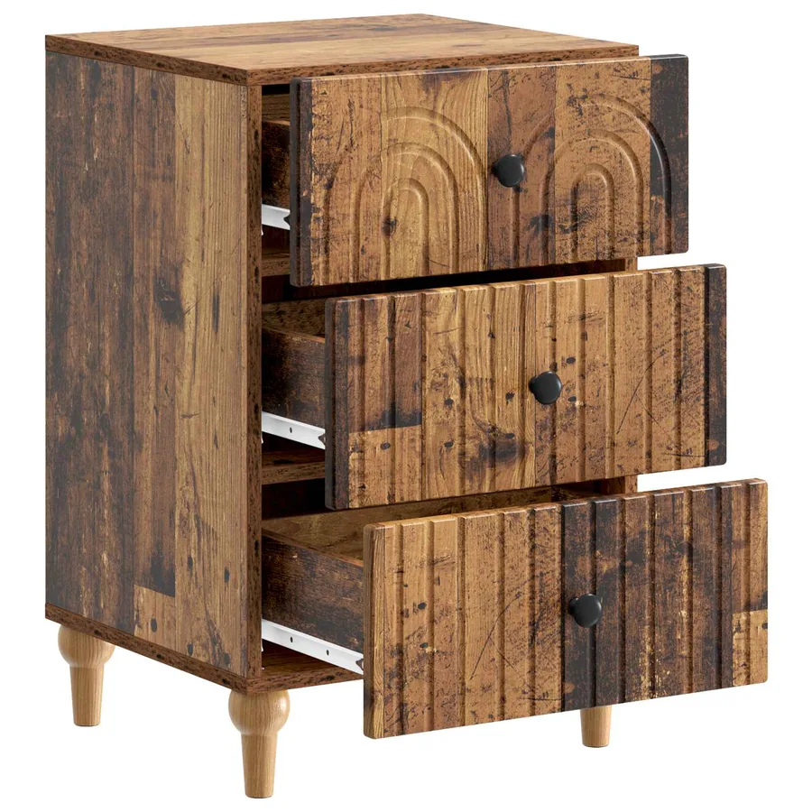 Cabinet de chevet avec tiroir Bois ancien 43 x 41 x 66,5 cm - 4