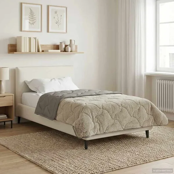 Duvet complet toute l'année Matelassé Gris clair 135 x 200 cm