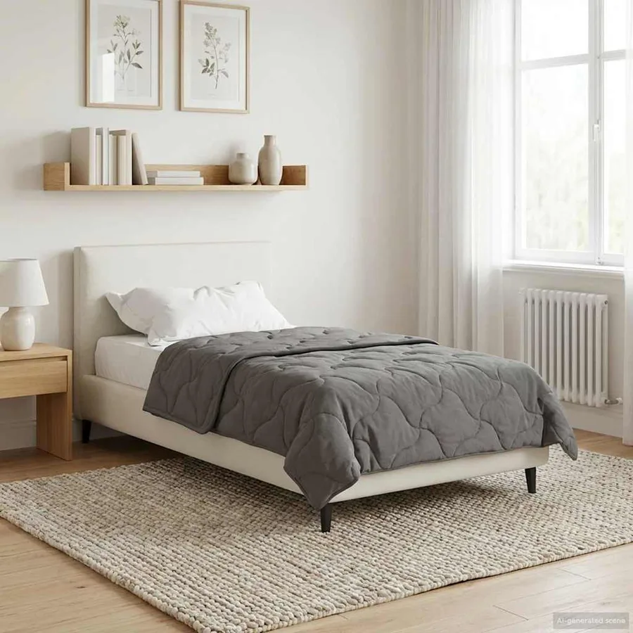 Duvet complet toute l'année Matelassé Gris clair 155 x 200 cm - 4