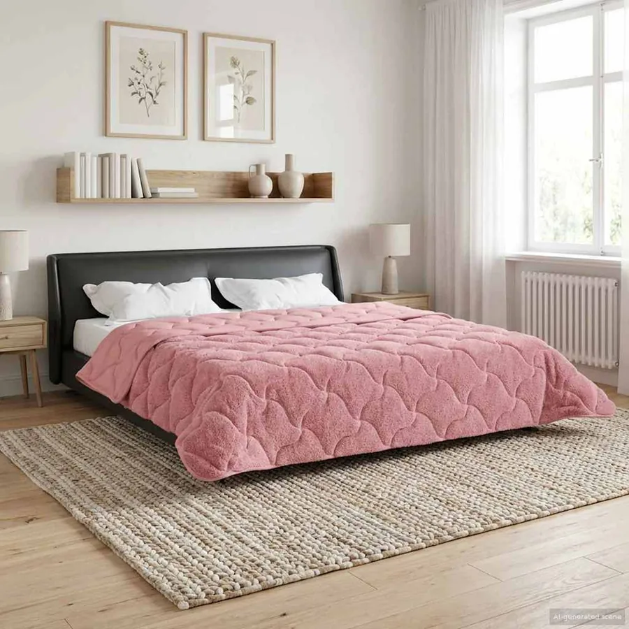 Duvet d'été simple Matelassé Rose 220 x 260 cm