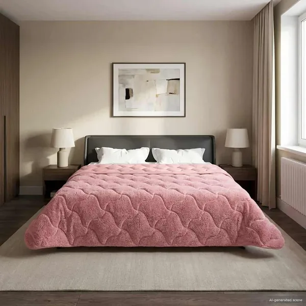 Duvet complet toute l'année Matelassé Rose 200 x 240 cm