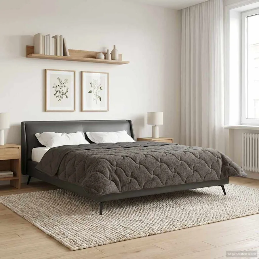 Duvet d'été simple Matelassé Anthracite 220 x 240 cm - 4