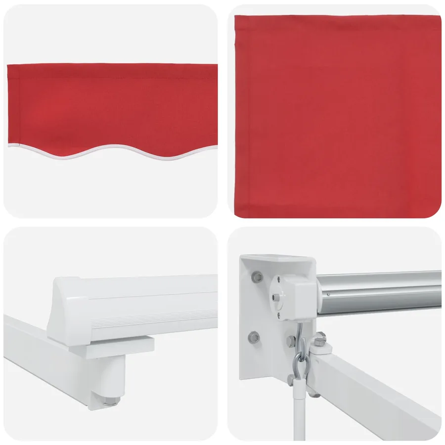 Store rétractable manuel avec LEDs Rouge et Blanc 3 x 2,5 m - 9