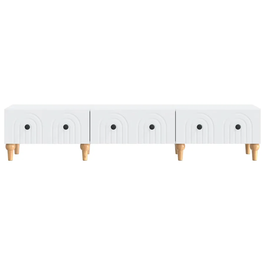 Meuble TV Blanc 147 x 34,5 x 30 cm Bois d'ingénierie - 6