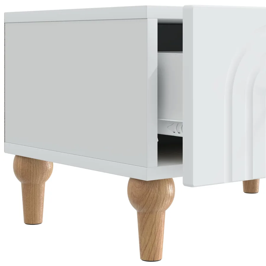 Meuble TV Blanc 147 x 34,5 x 30 cm Bois d'ingénierie - 9