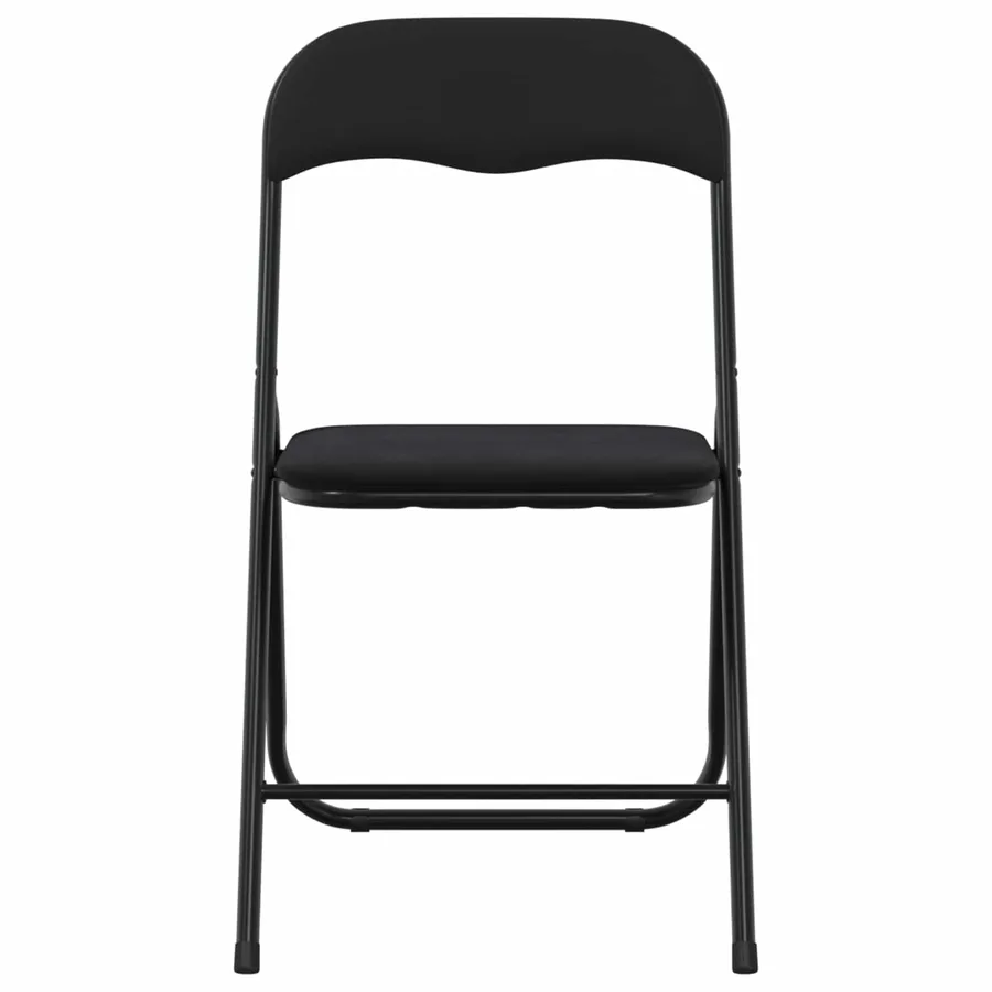 Chaise pliante 8 pcs Noir 48 x 44 x 78 cm Velours - 5