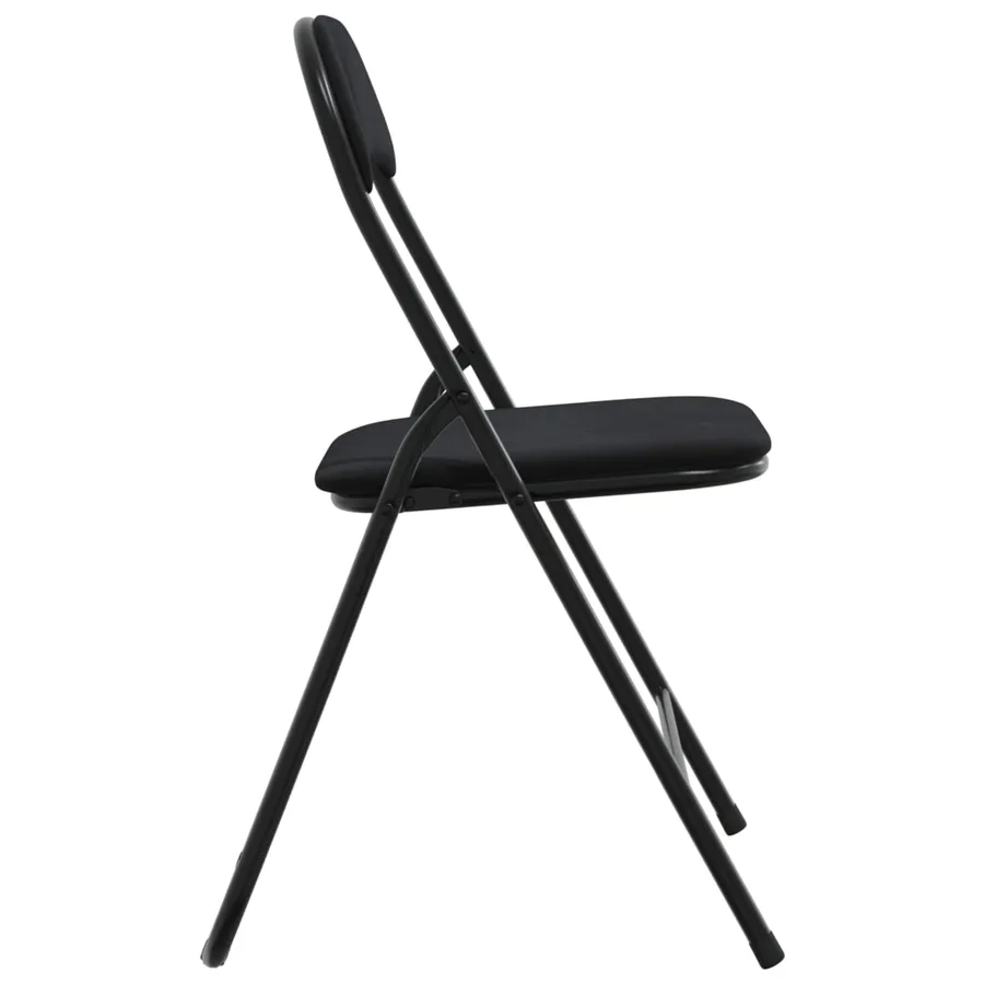 Chaise pliante 8 pcs Noir 48 x 44 x 78 cm Velours - 6