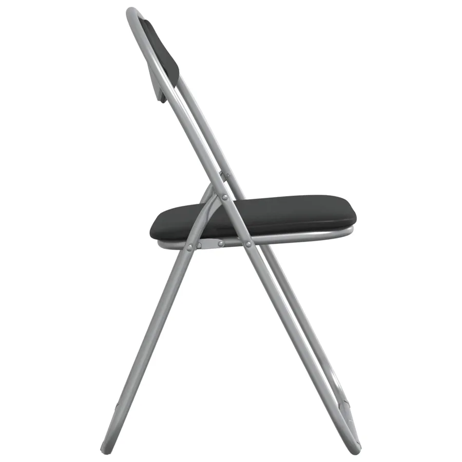 Chaise pliante 8 pcs Noir et gris 48 x 43,5 x 81 cm Simili cuir - 6