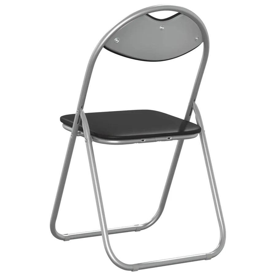 Chaise pliante 8 pcs Noir et gris 48 x 43,5 x 81 cm Simili cuir - 7