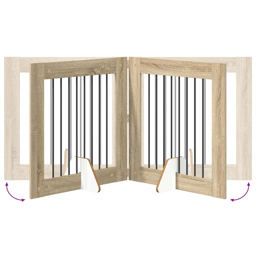 Porte de chien pliable avec supports 6 pcs Chêne Sonoma 482 cm - 6