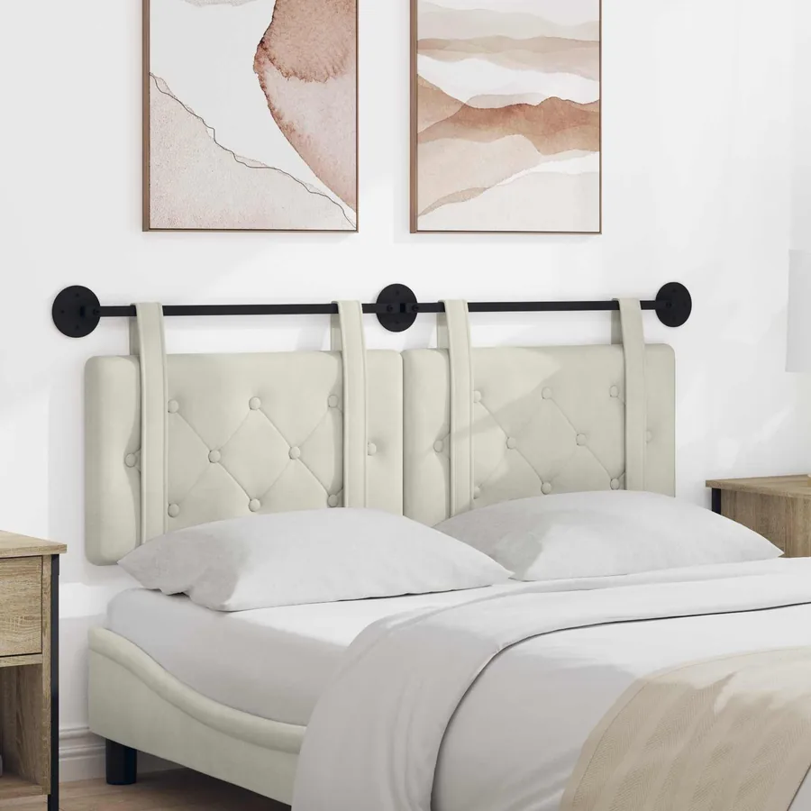 Tête de lit suspendue Crème Velours