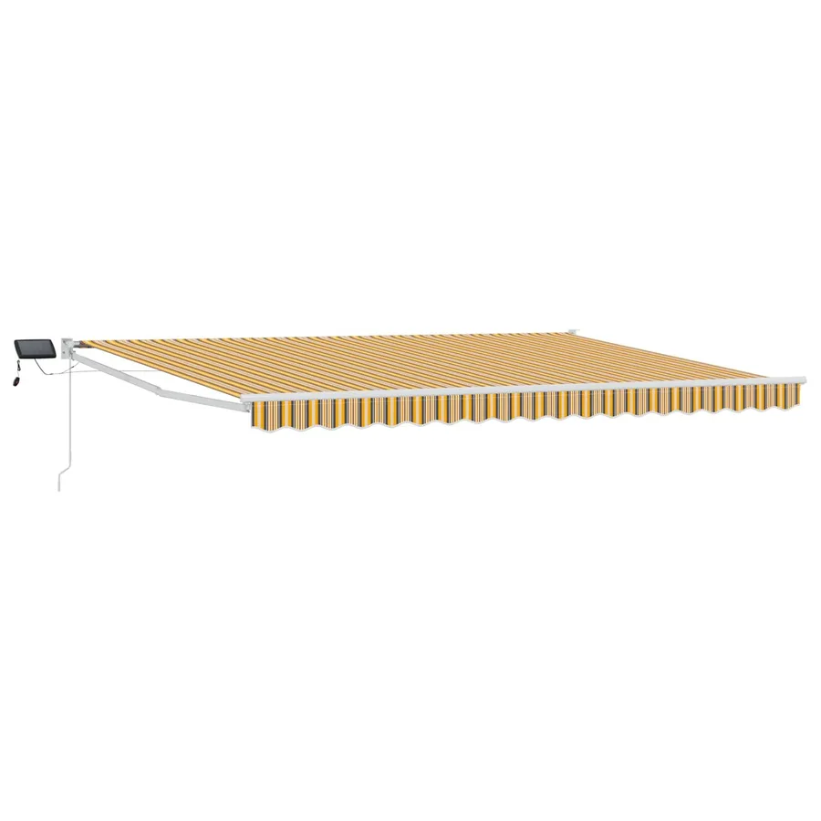Store rétractable manuel avec LEDs Jaune, Gris et Blanc 4 × 3 m - 2
