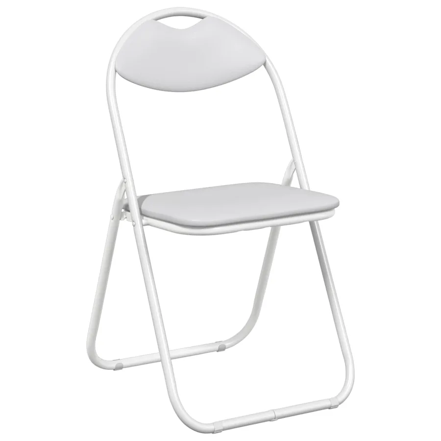 Chaise pliante 2 pcs Blanc 48 x 43,5 x 81 cm Simili cuir - 4