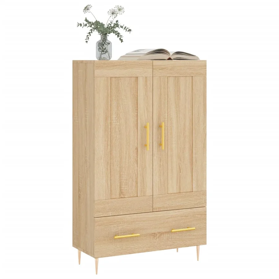 Buffet haut chêne sonoma 69,5x31x115 cm bois d'ingénierie - 3