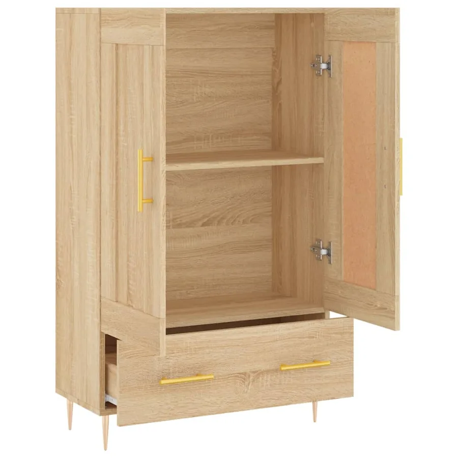 Buffet haut chêne sonoma 69,5x31x115 cm bois d'ingénierie - 6